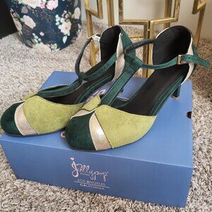 Ankle Strap Multi Green High Heels